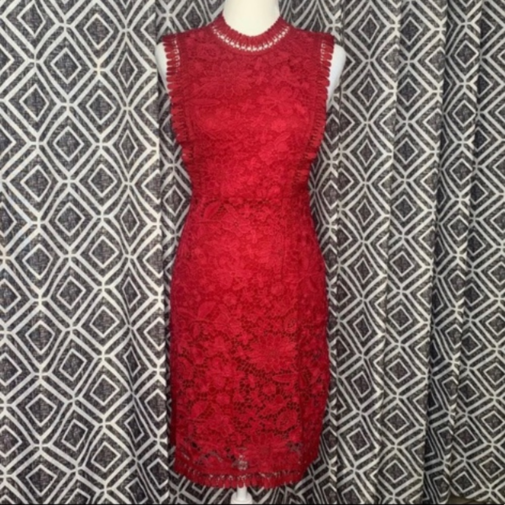Jun & Ivy red lace dress
